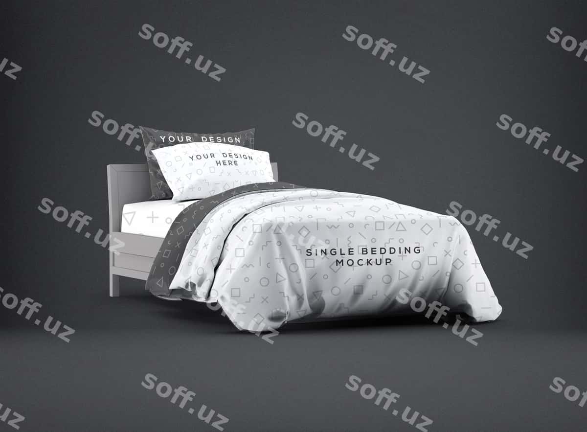 Yakka yotoq uchun mo'rtab namunasi | Single bedding mockup 1
