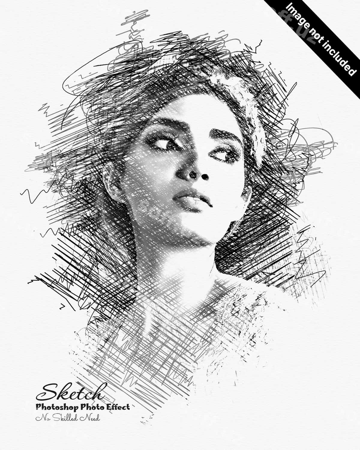 Sketsing foto effekt shabloni | Sketching photo effect template 1