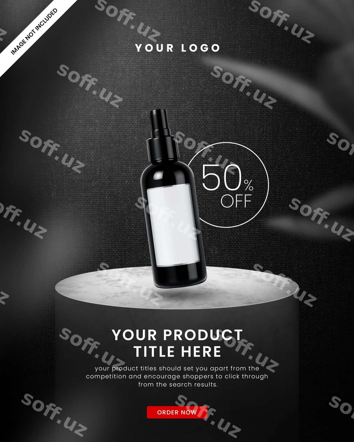 Teri parvarish mahsulotlari sotuvi uchun plakat shabloni | Skincare product sale poster template 1