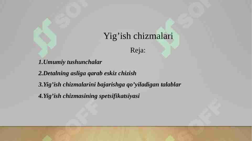 Yig’ish chizmalari