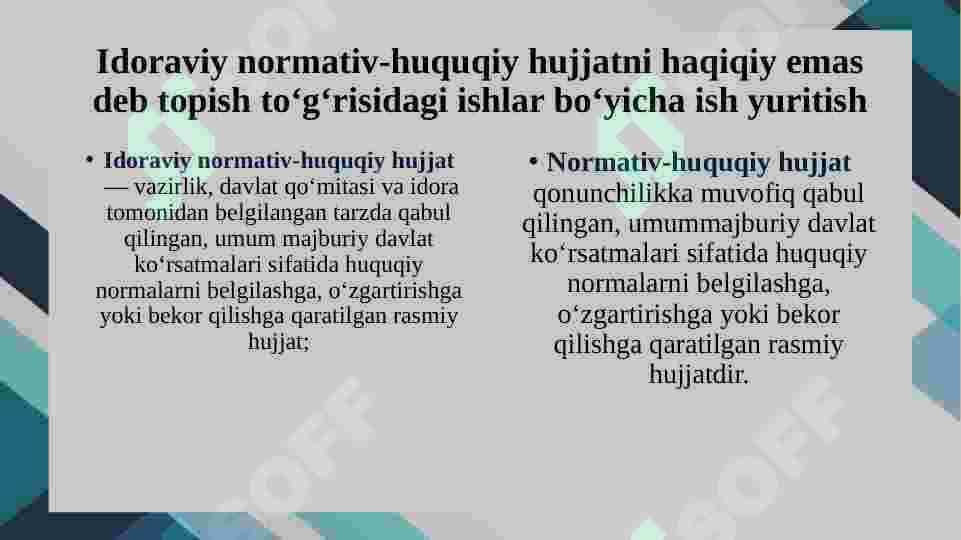 ALOHIDA TOIFADAGI MA’MURIY SUD ISH YURITUVINI AMALGA OSHIRISH 4