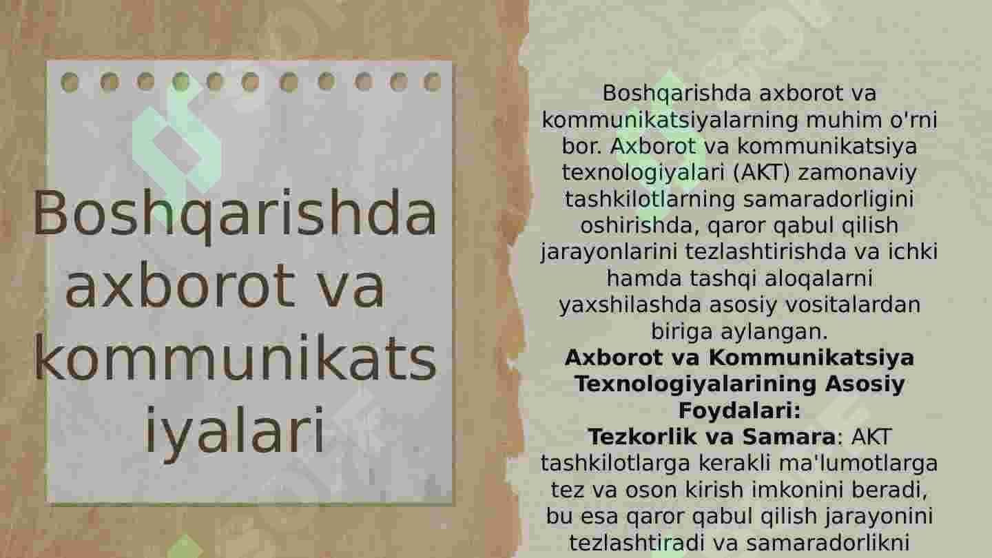 Boshqarishda axborot va  kommunikatsiyalari 2