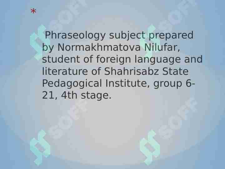 The systematic stricture of language 1