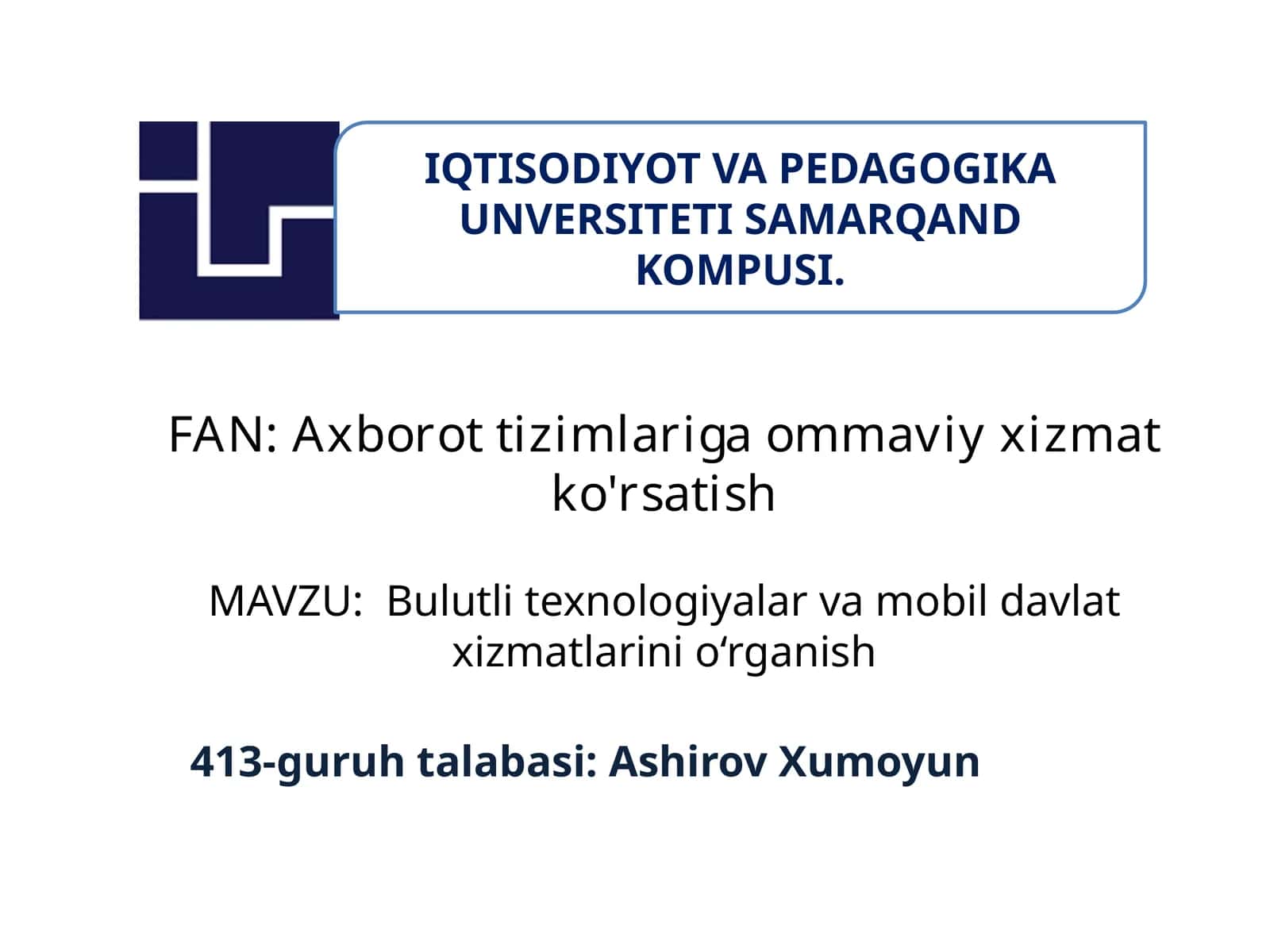 Bulutli texnologiyalar va mobil davlat xizmatlarini o‘rganish 1