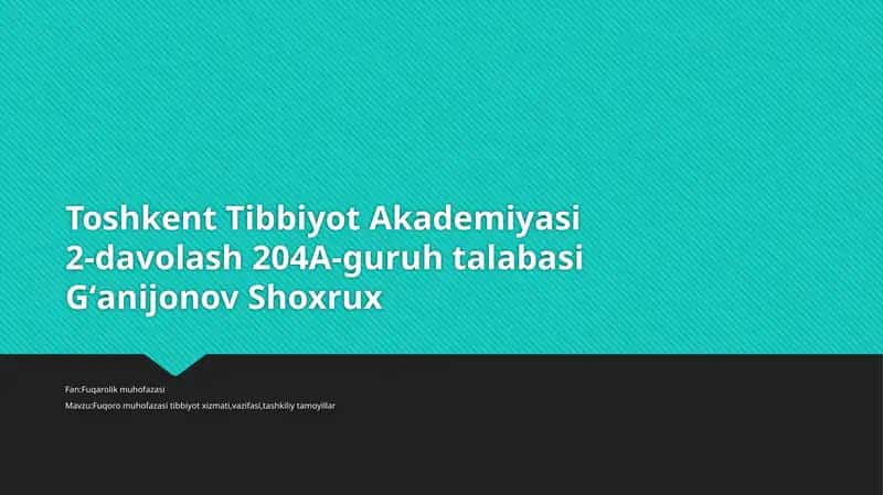Fuqarolik Muhofazasi Tibbiyot Xizmati 1