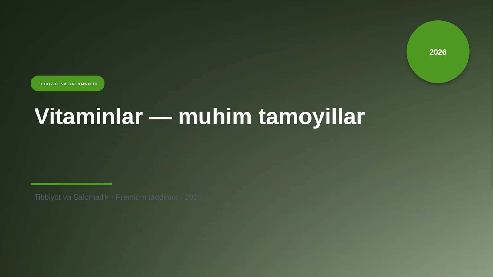 Vitaminlar — muhim tamoyillar 1