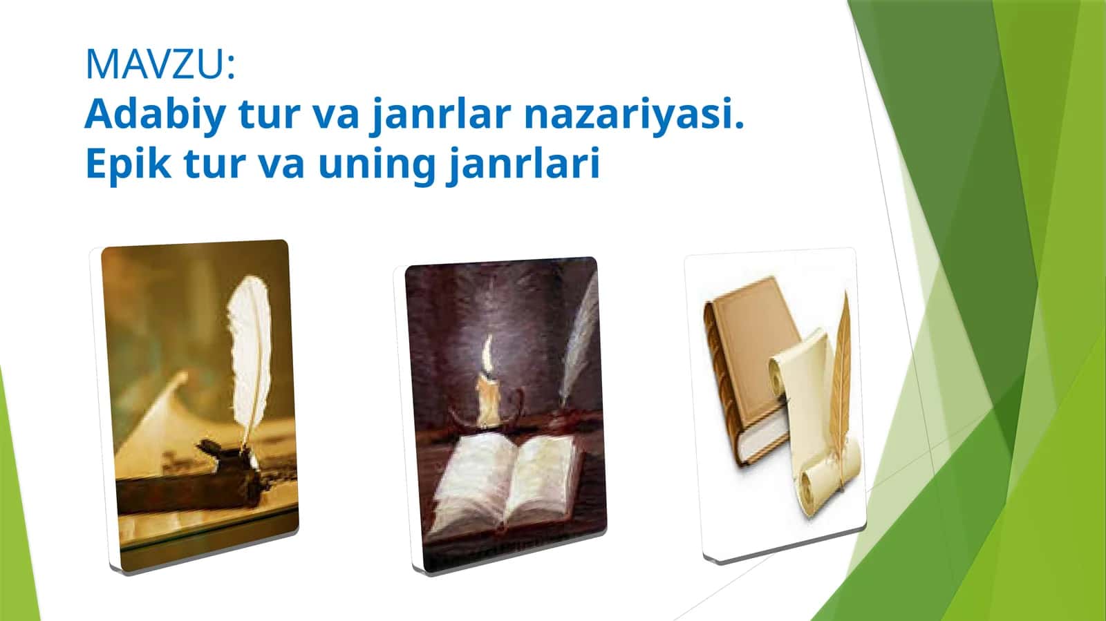 Adabiytur va janrlar nazariyasi.Epiktur va uning janrlari 1