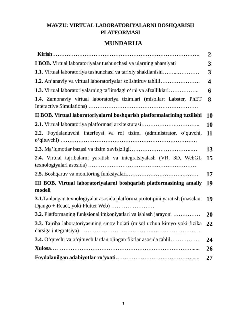 Virtual laboratoriyalarni boshqarish platformasi 1