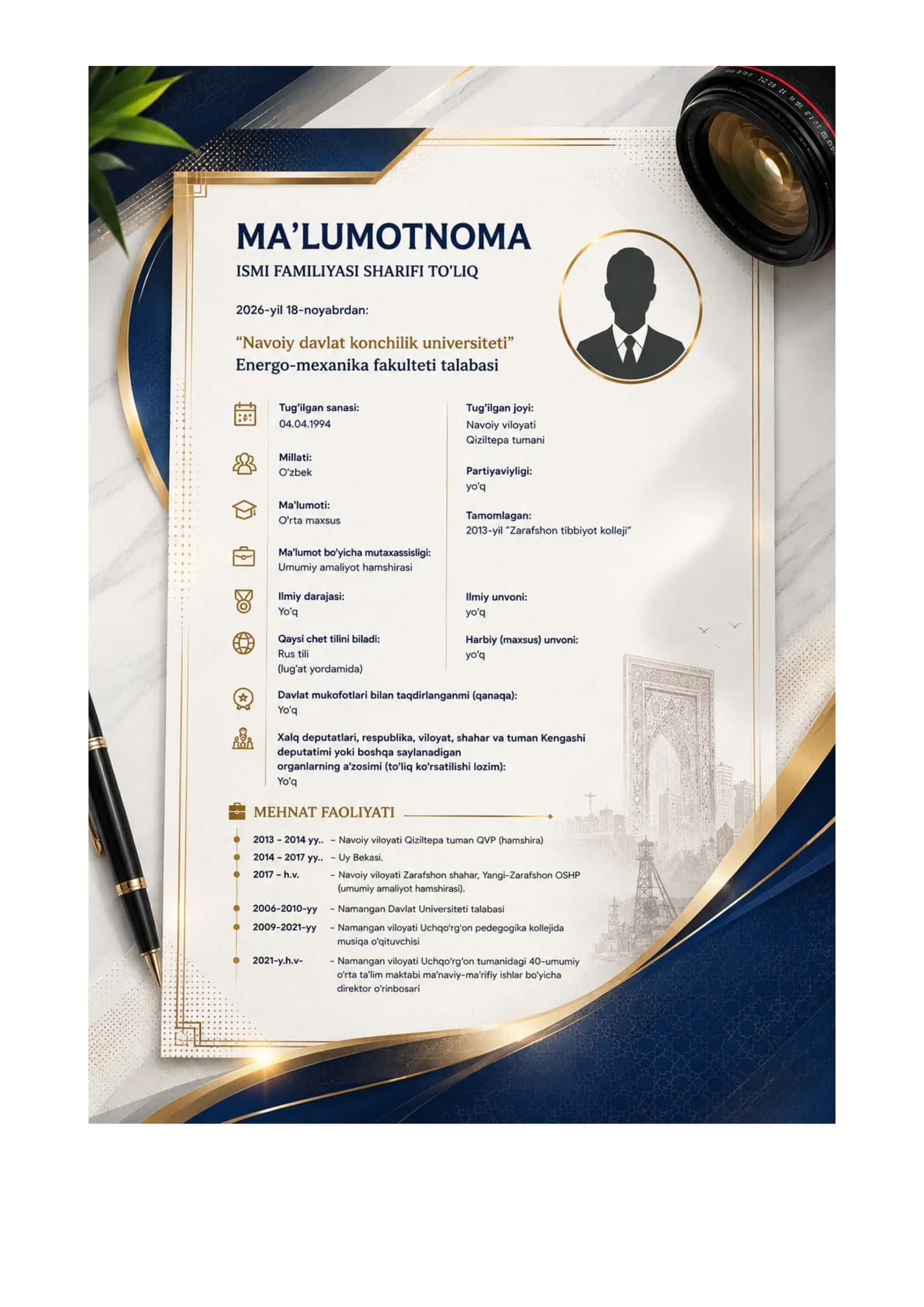 Obektivka-Ma'lumotnoma. Talabalar uchun 1