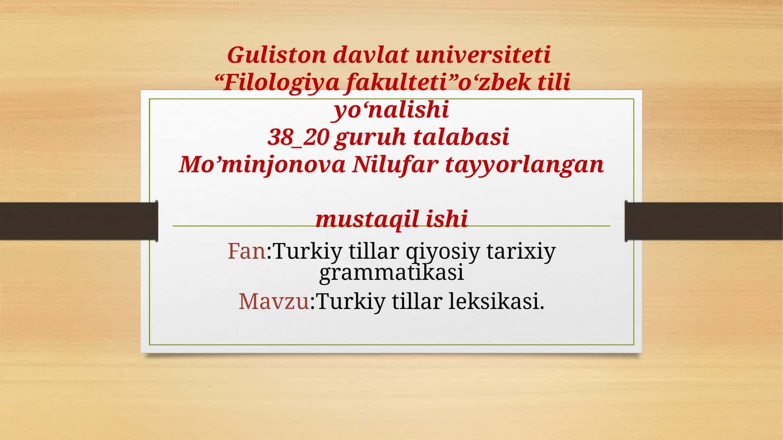 Turkiy tillar leksikasi. MahmudQoshg’ariylug’ati 1