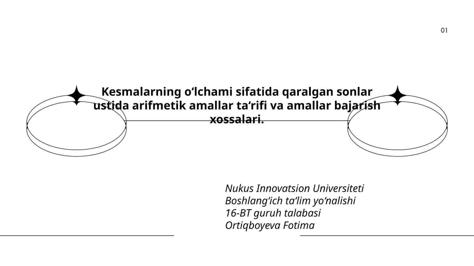 Arifmetik amallar ta'limi 1