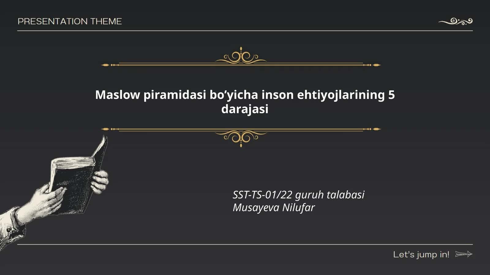 Maslow piramidasi bo’yicha inson ehtiyojlarining 5 darajasi 1