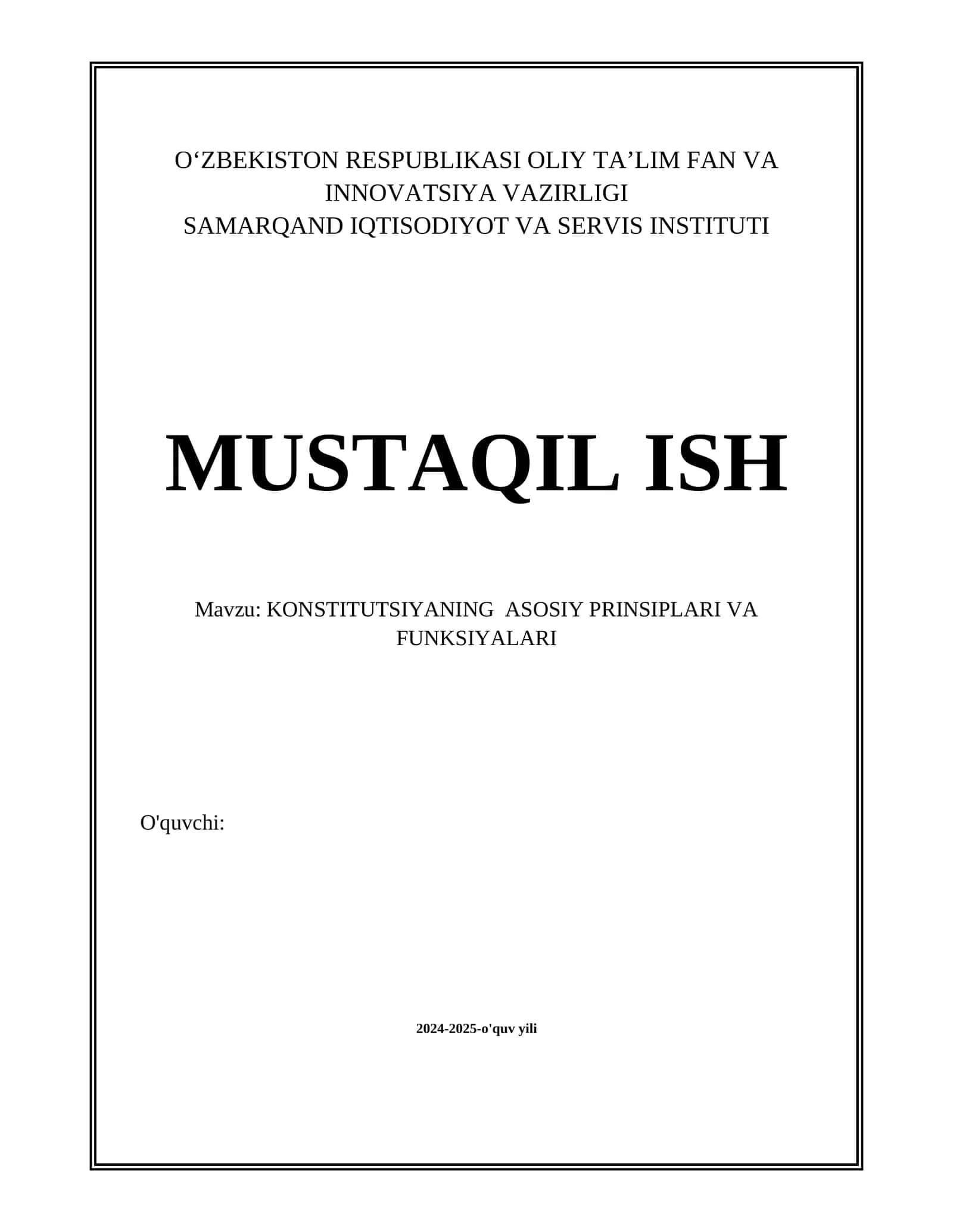 KONSTITUTSIYANING ASOSIY PRINSIPLARI VA FUNKSIYALARI 1