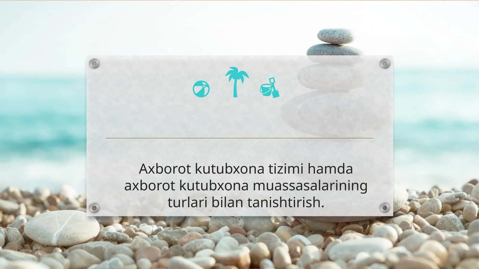 Axborot kutubxona tizimi hamda axborot kutubxona muassasalarining turlari bilan tanishtirish. 1