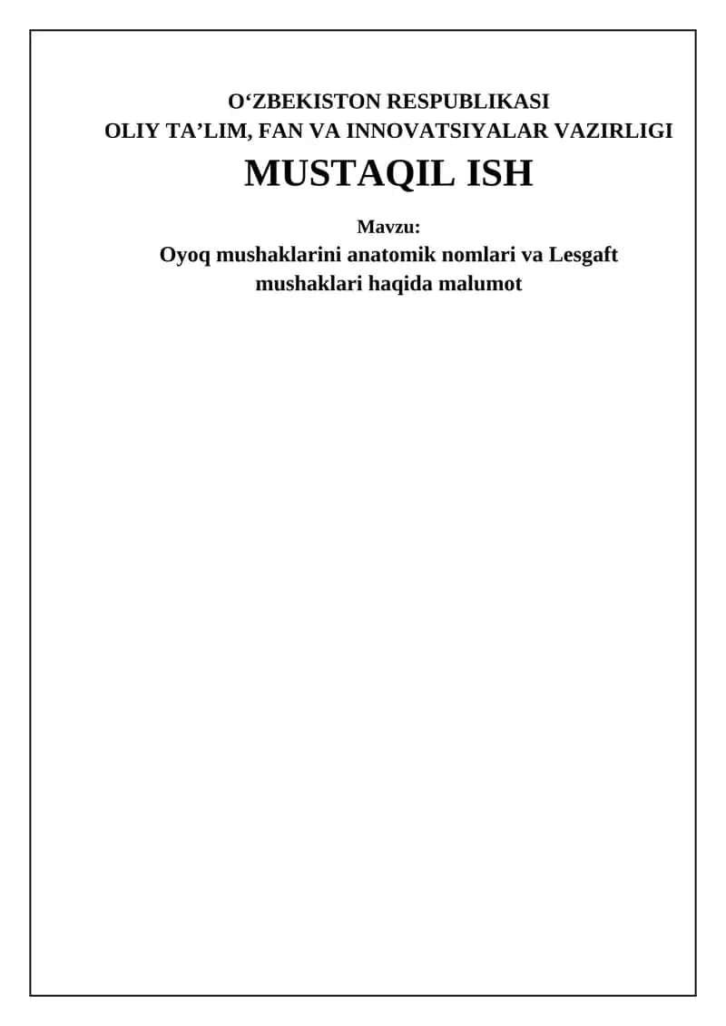 Oyoq mushaklarining anatomiyasi 1