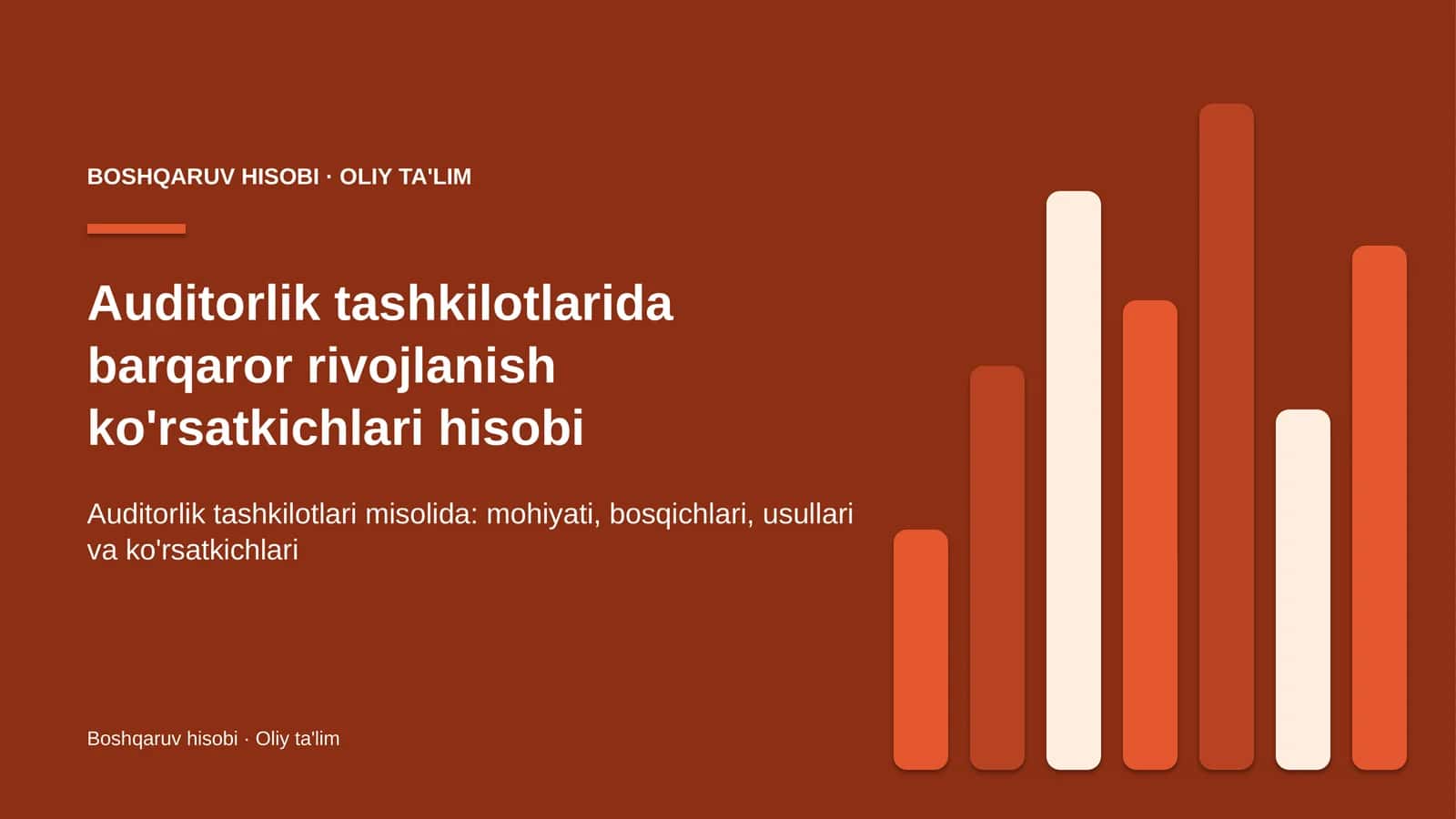 auditorlik tashkilotlarida barqaror rivojlanish ko'rsatkichlari hisobi 7073 1