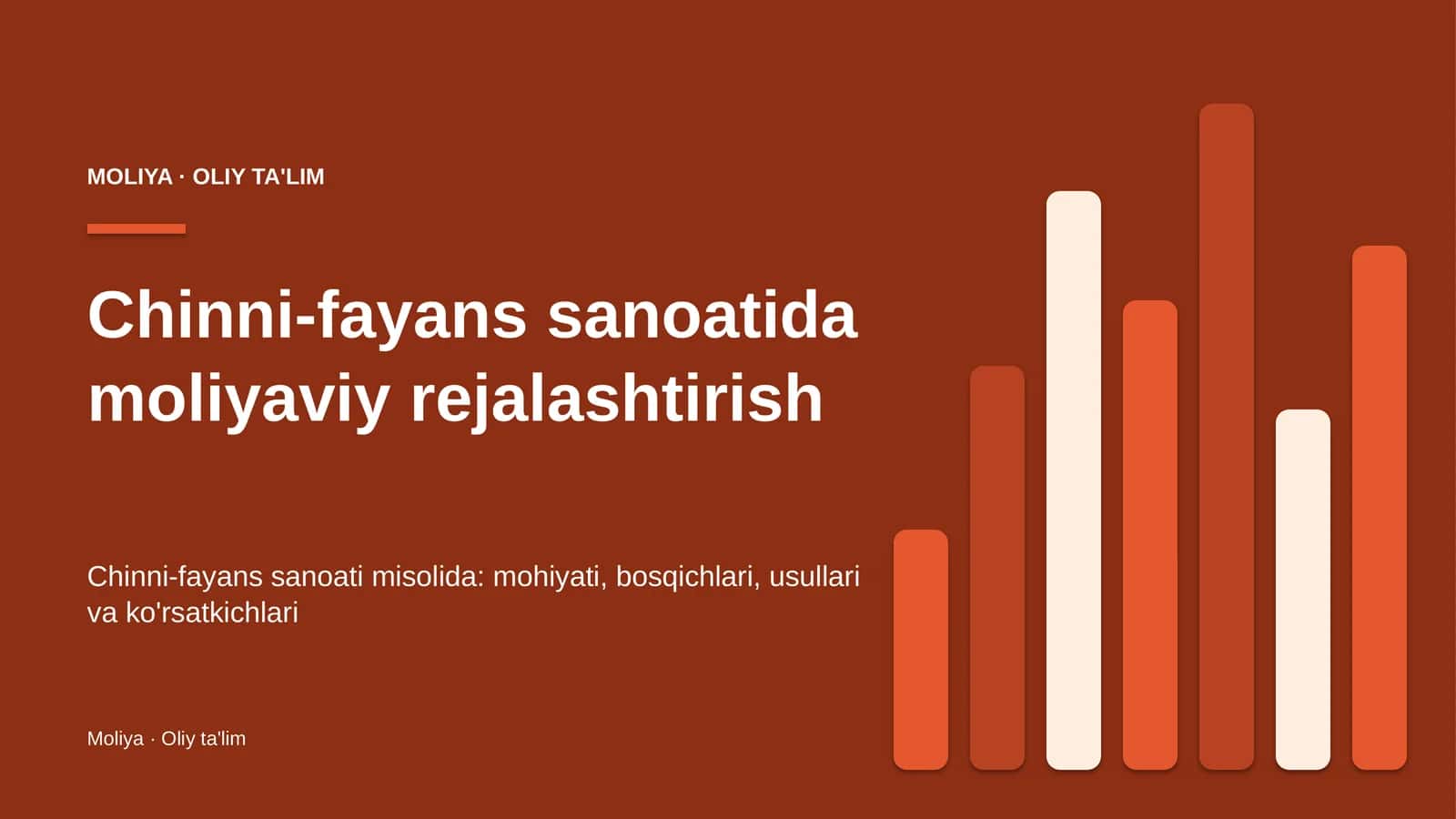 Chinni-fayans sanoatida moliyaviy rejalashtirish 1