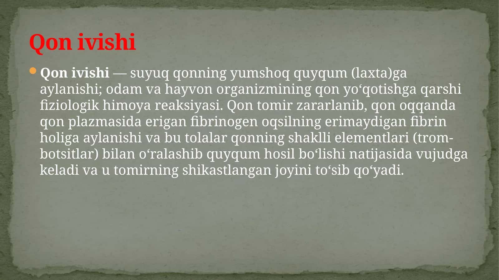Qon ivishi 1