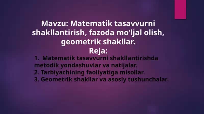 Matematik tasavvur 1
