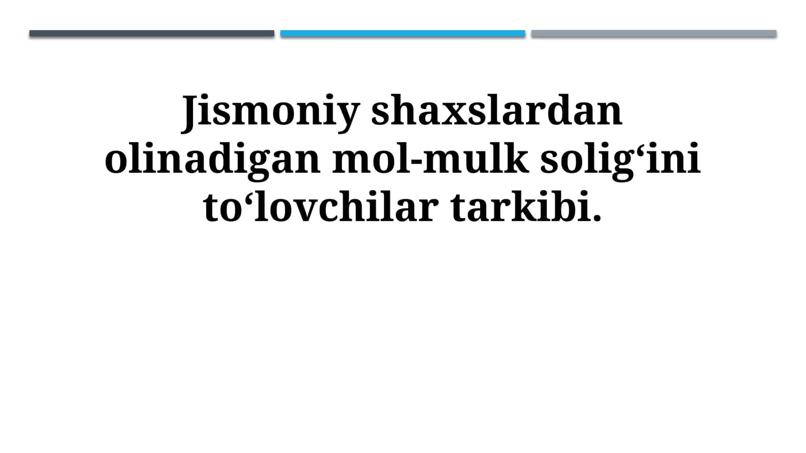 Jismoniy shaxslardan olinadigan mol-mulk soligʻini to‘lovchilar tarkibi 1