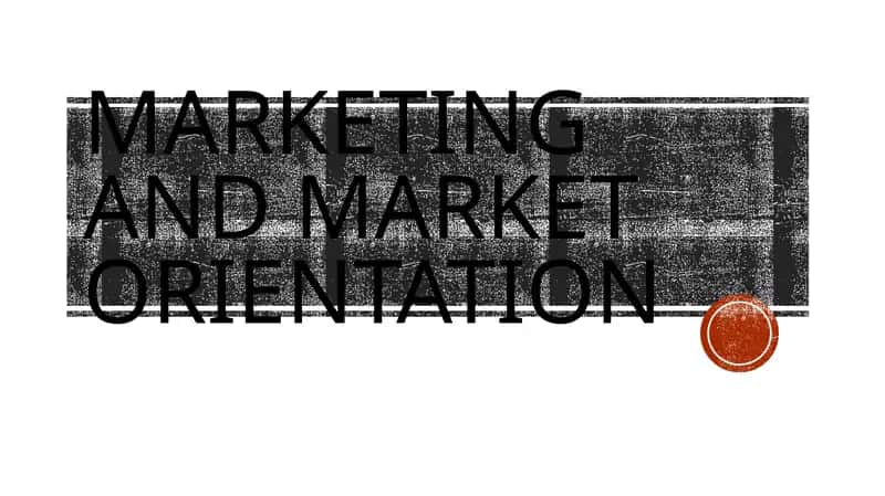 Marketing and market 1