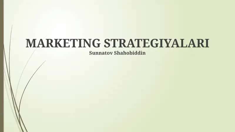 MARKETING STRATEGIYALARI 1