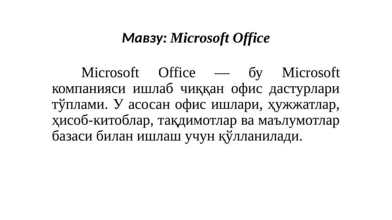 Microsoft Office 1