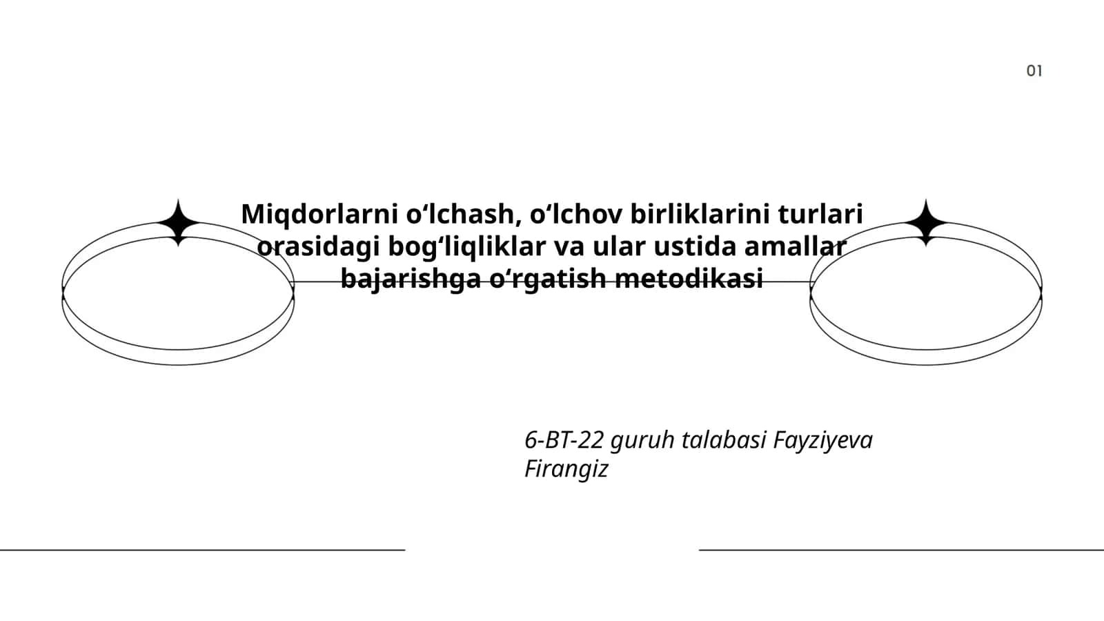 Miqdorlarni oʻlchash, oʻlchov birliklarini turlari orasidagi bogʻliqliklar va ular ustida amallar bajarishga oʻrgatish metodikasi 1
