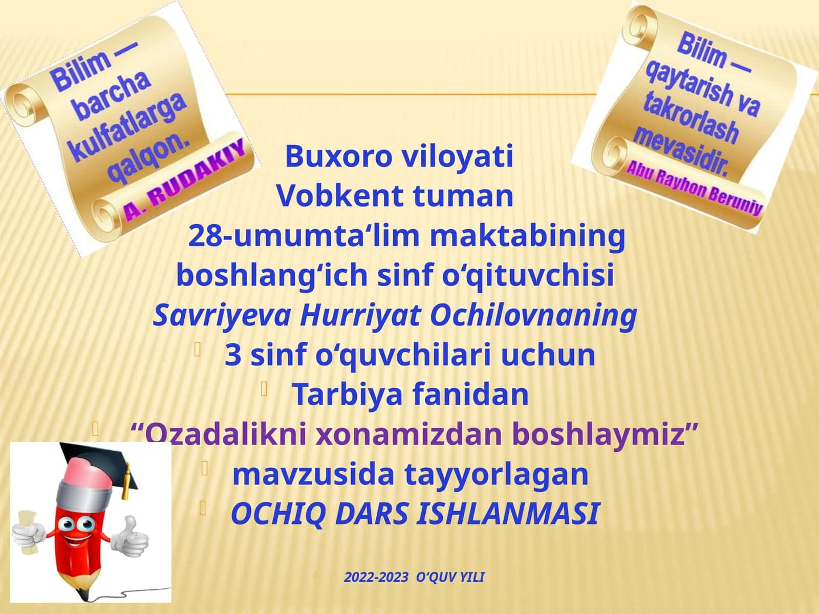 OCHIQ DARS ISHLANMASI 2022-2023 O‘QUV YILI 1