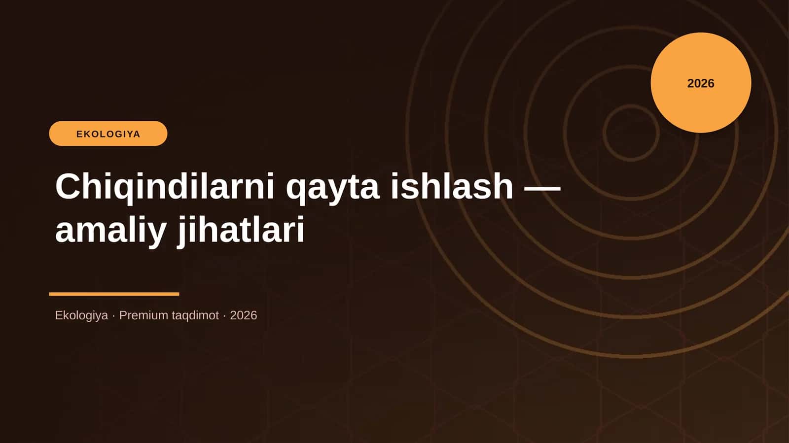 Chiqindilarni qayta ishlash — amaliy jihatlari 1