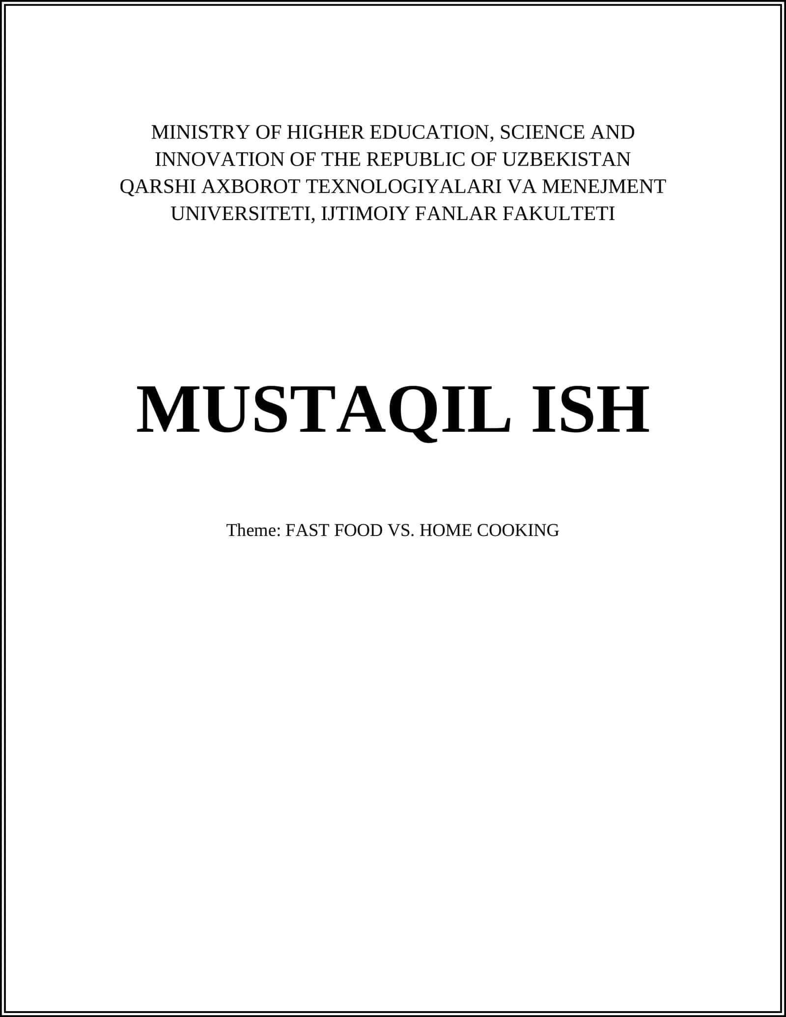 MUSTAQIL ISH 1