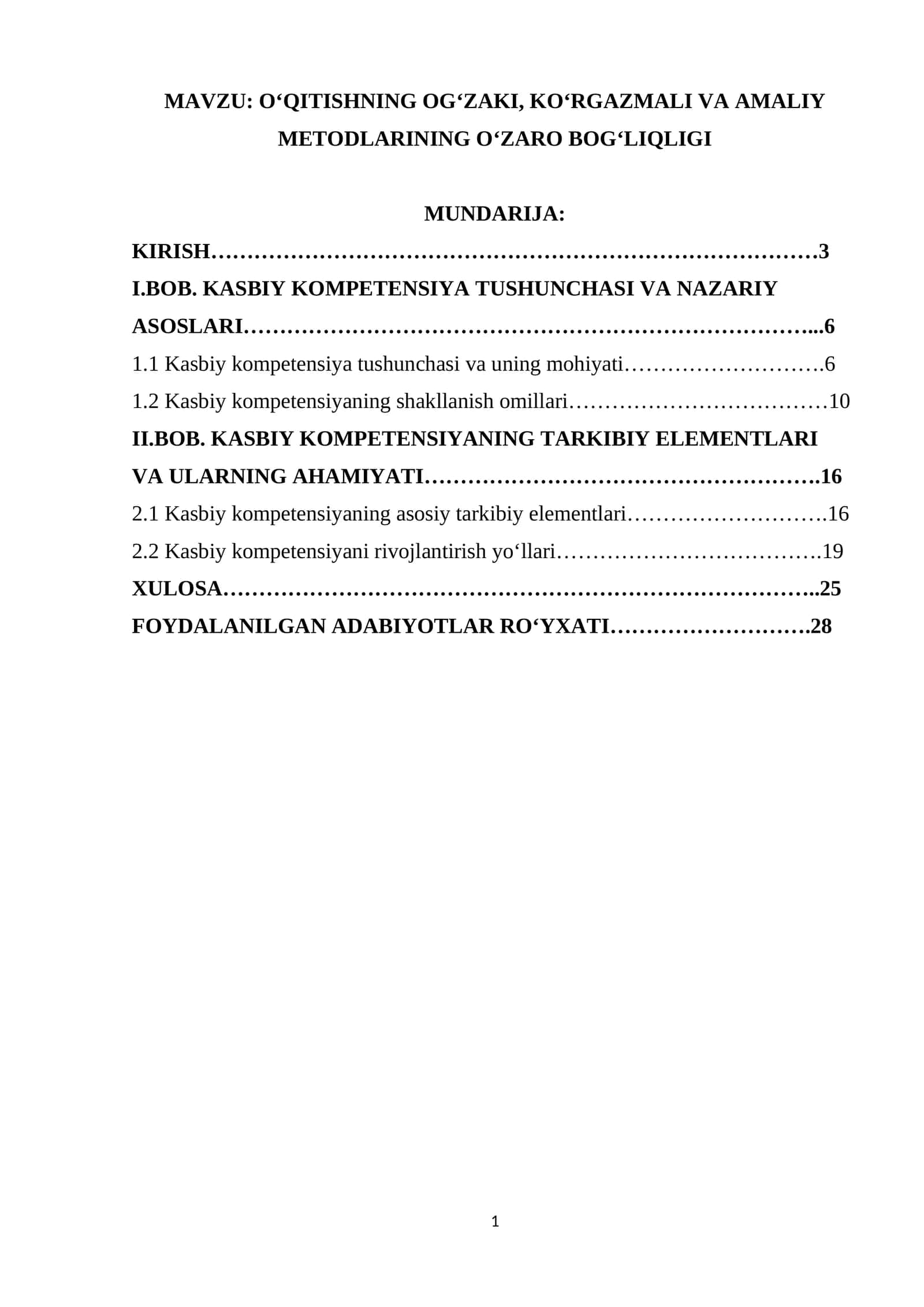 O‘QITISHNING OG‘ZAKI, KO‘RGAZMALI VA AMALIY METODLARINING O‘ZARO BOG‘LIQLIGI 1