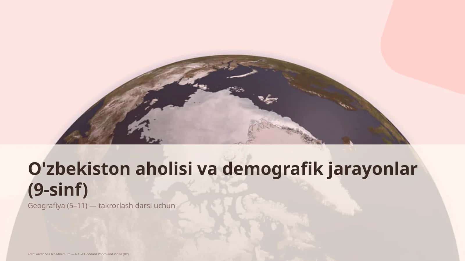 O'zbekiston aholisi va demografik jarayonlar (9-sinf) 1