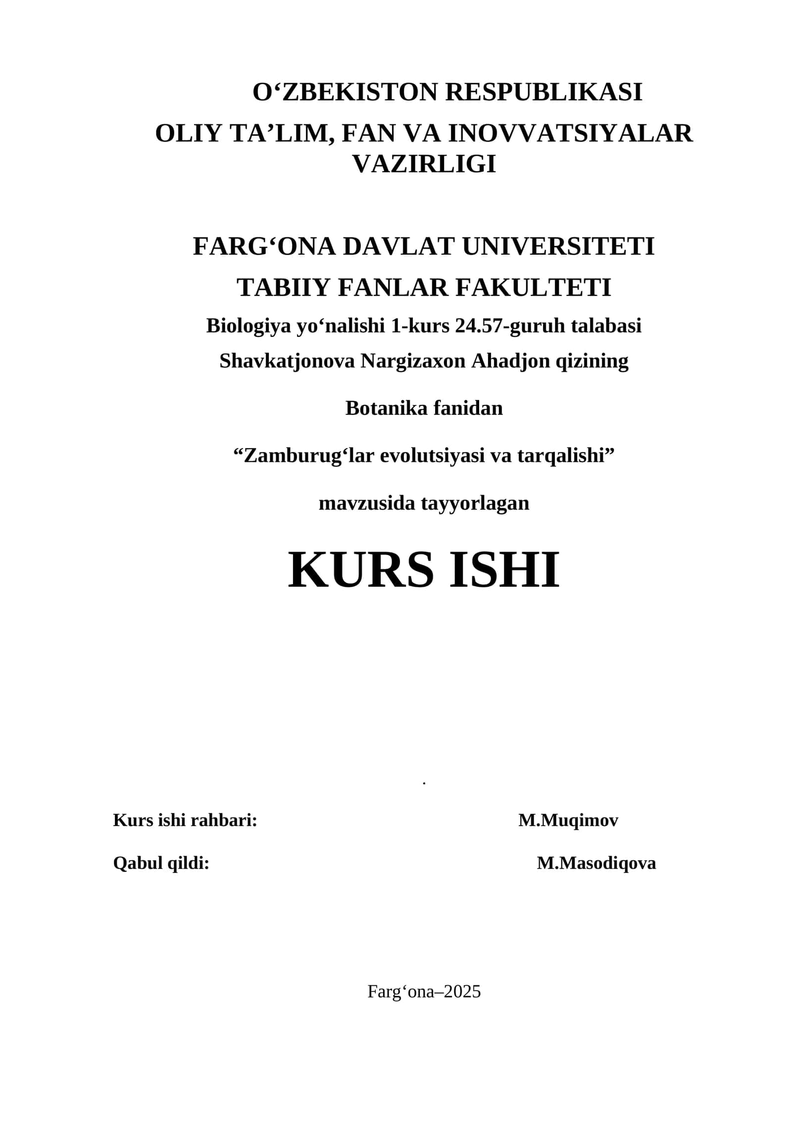 Zamburug‘lar evolutsiyasi va tarqalishi 1