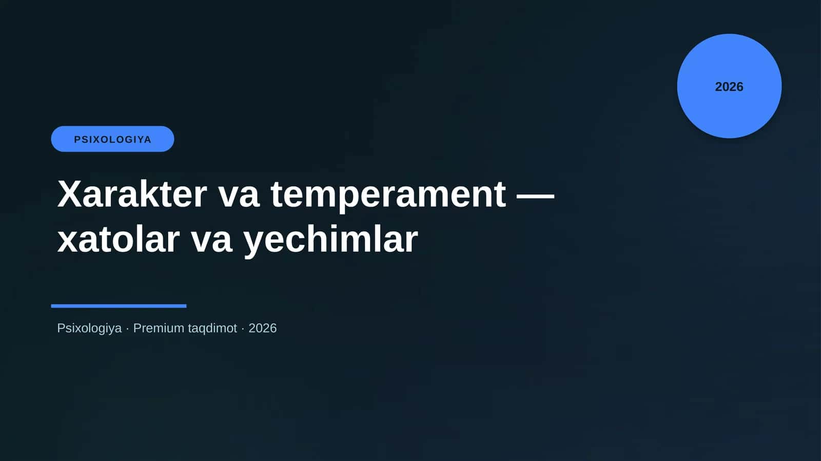 Xarakter va temperament — xatolar va yechimlar 1