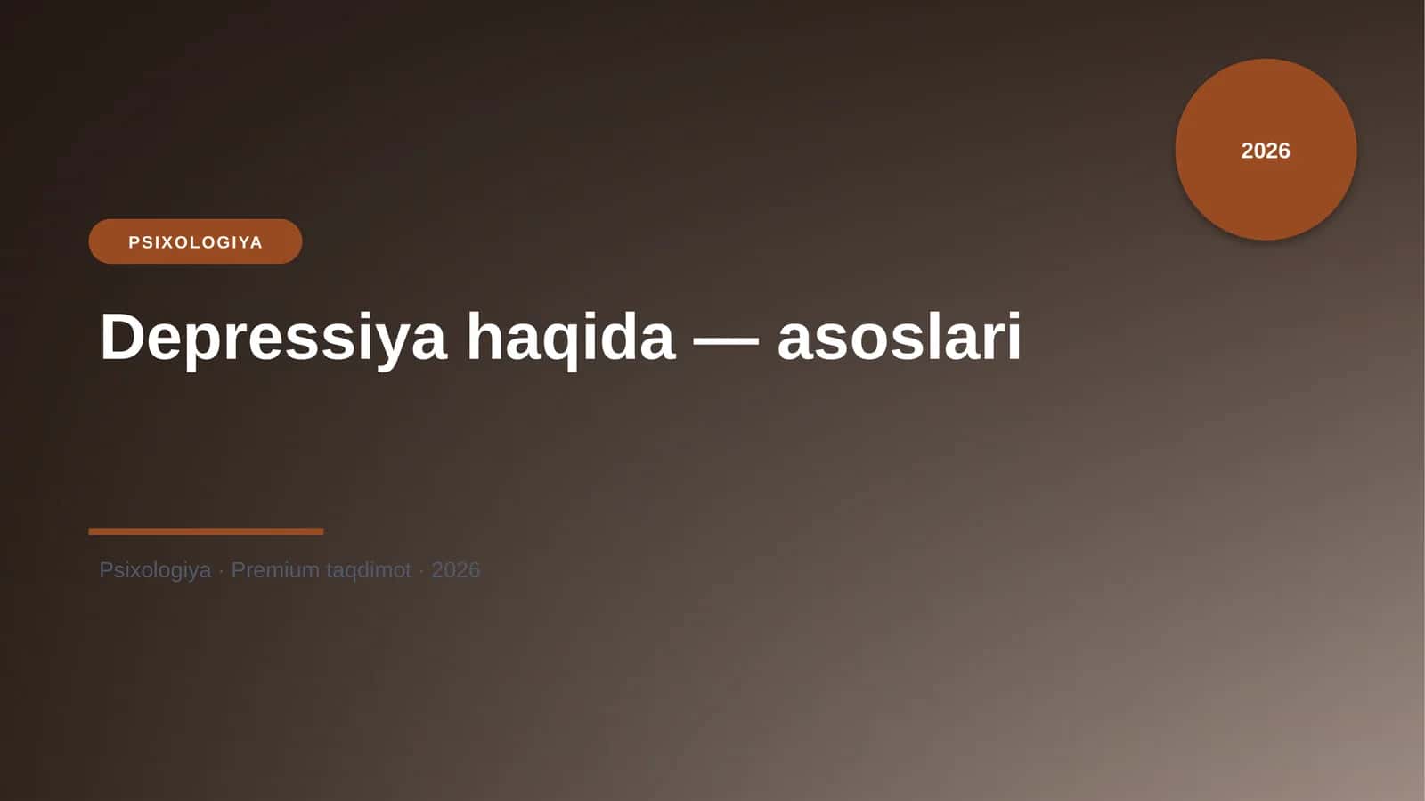 Depressiya haqida — asoslari 1