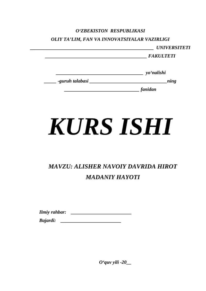 Alisher Navoiy davrida Hirot madaniy hayoti 1