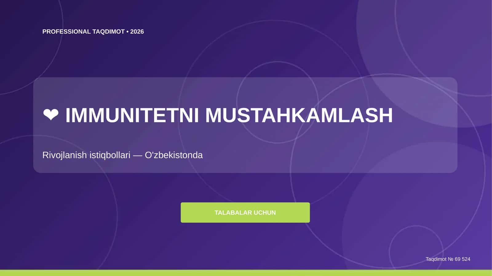 IMMUNITETNI MUSTAHKAMLASH 1
