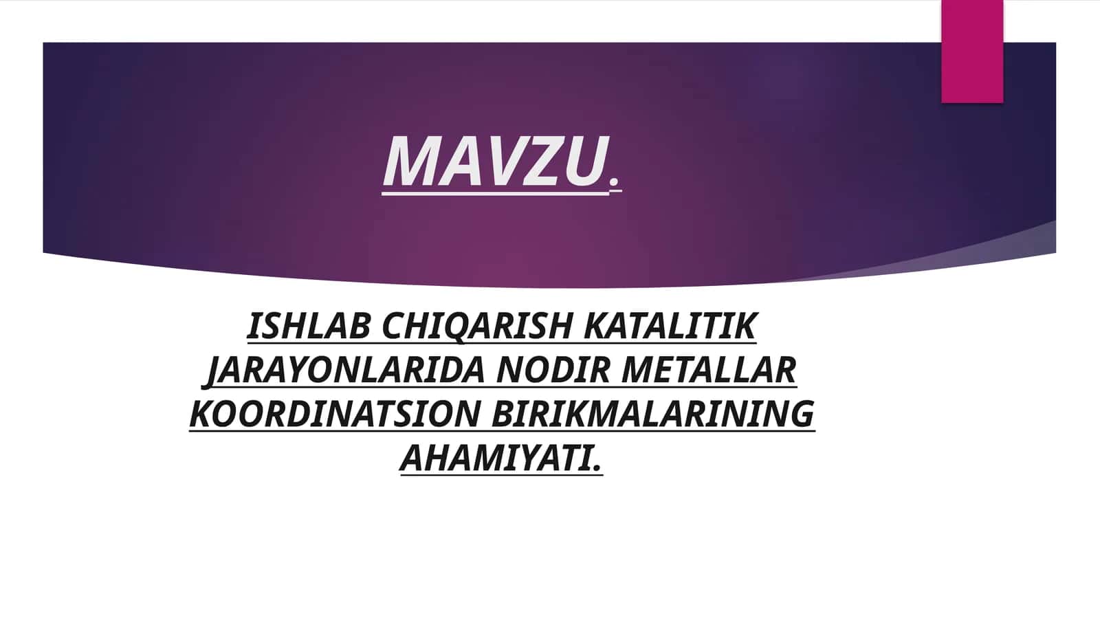 Kamyob metallar ishlab chiqarish texnologiyasi 1