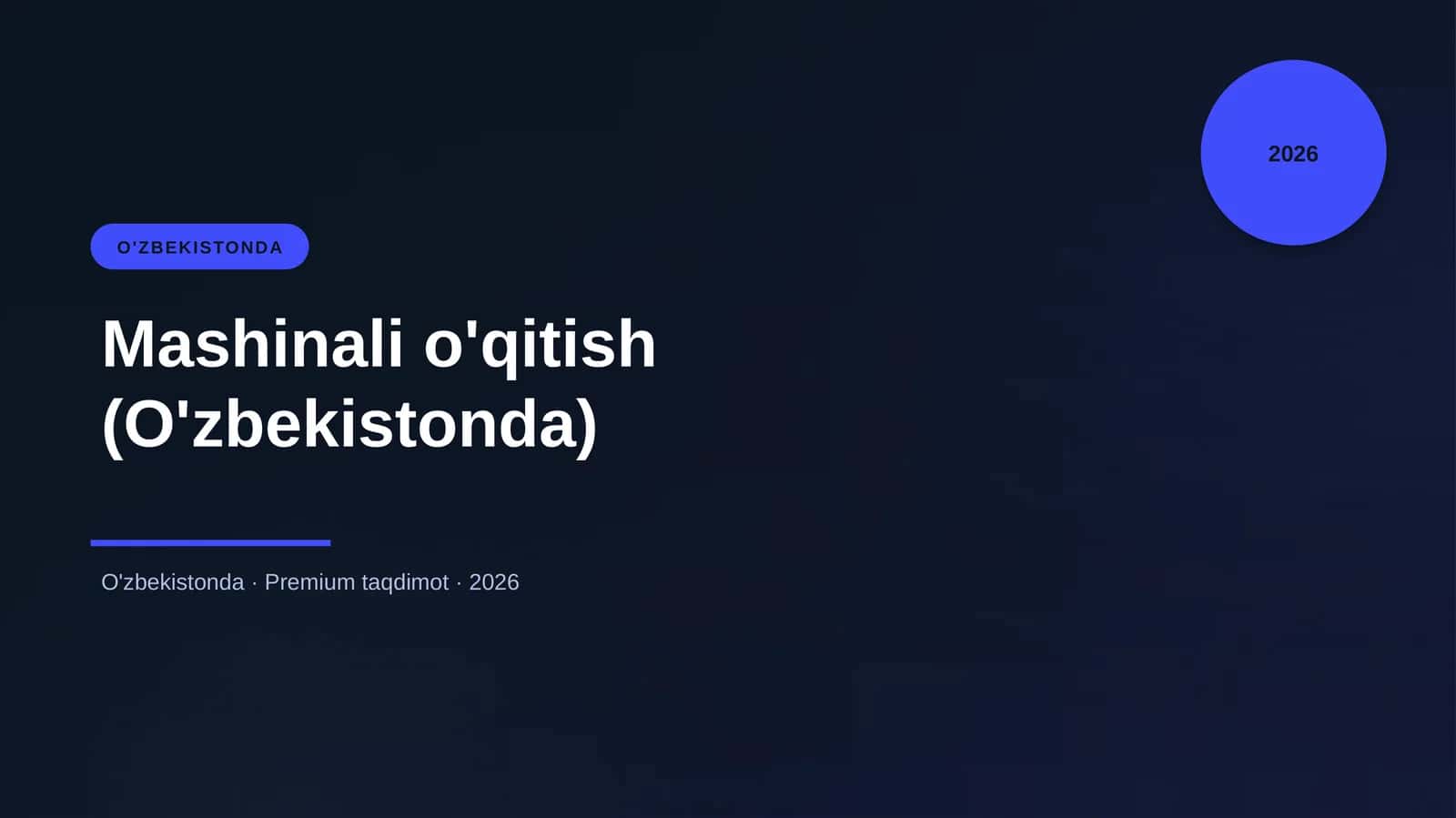 Mashinali o'qitish (O'zbekistonda) 1