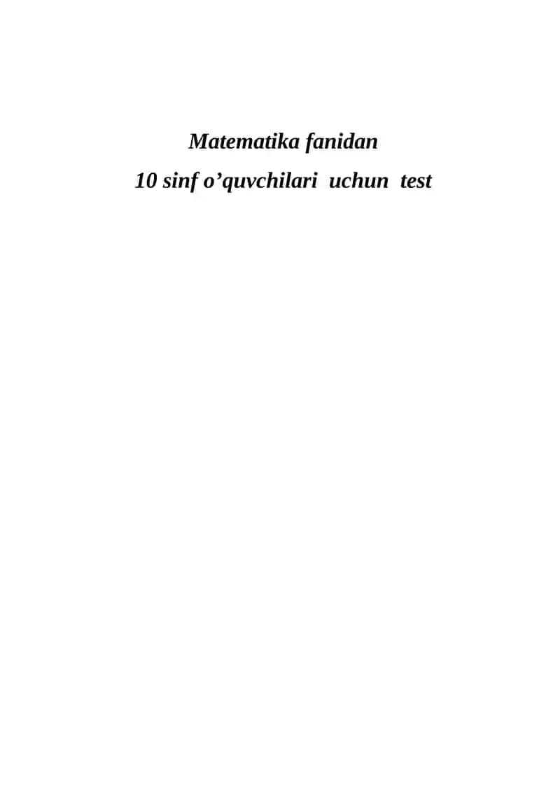 10-sinf matematika 200 ta test 1