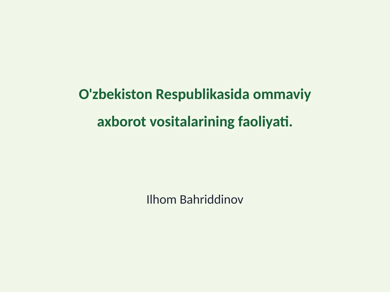 Ommaviy Axborot Vositalari Tarixi va Rivojlanishi 1