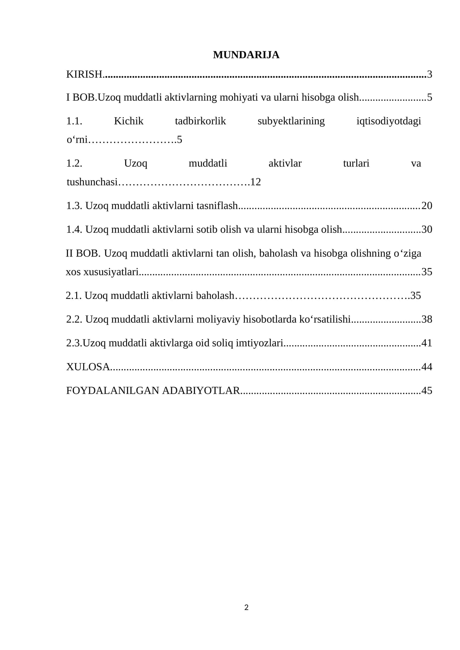 Kichik tadbirkorlik subyektlarida uzoq muddatli aktivlar 1