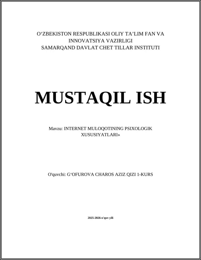 INTERNET MULOQOTINING PSIXOLOGIK XUSUSIYATLARI 1