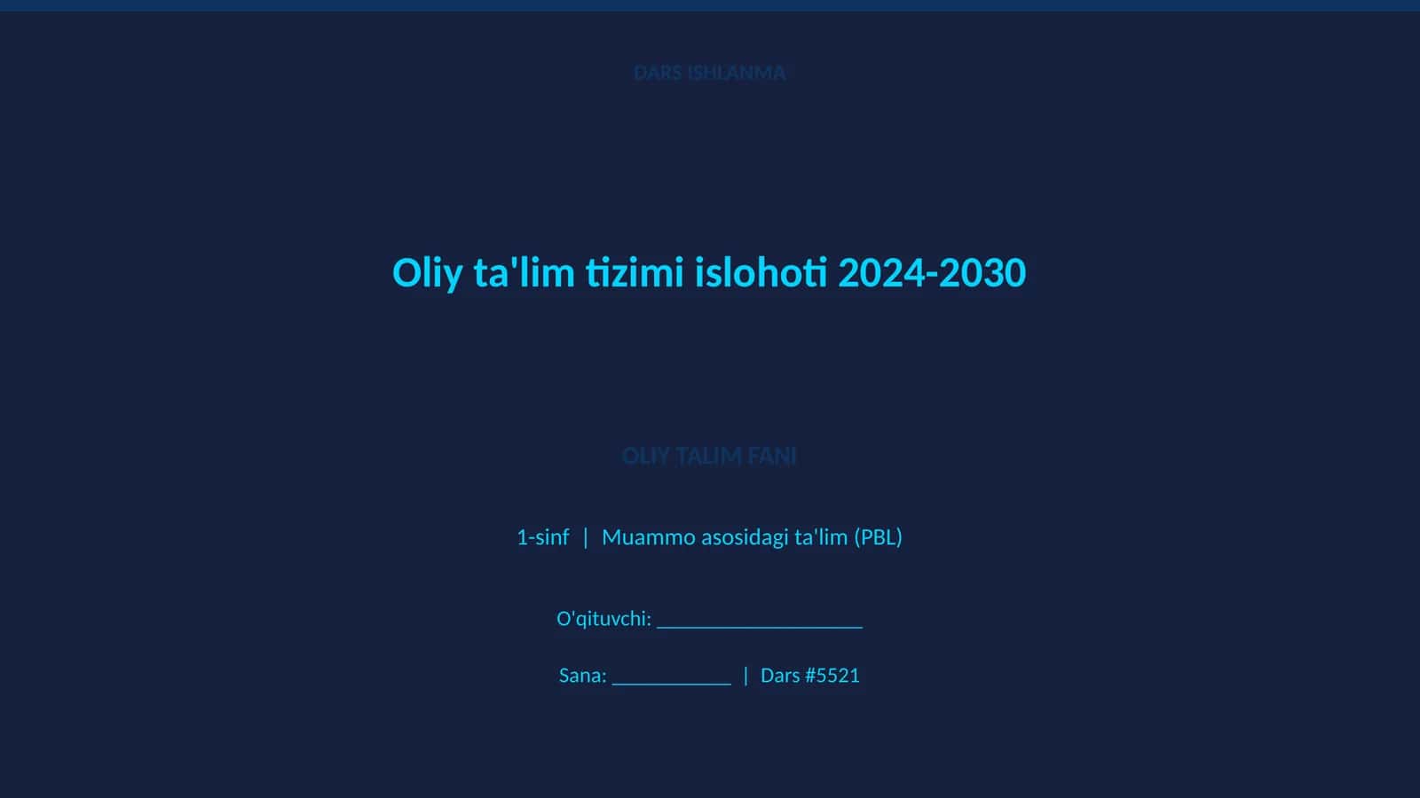 Oliy ta'lim tizimi islohoti 2024-2030 1