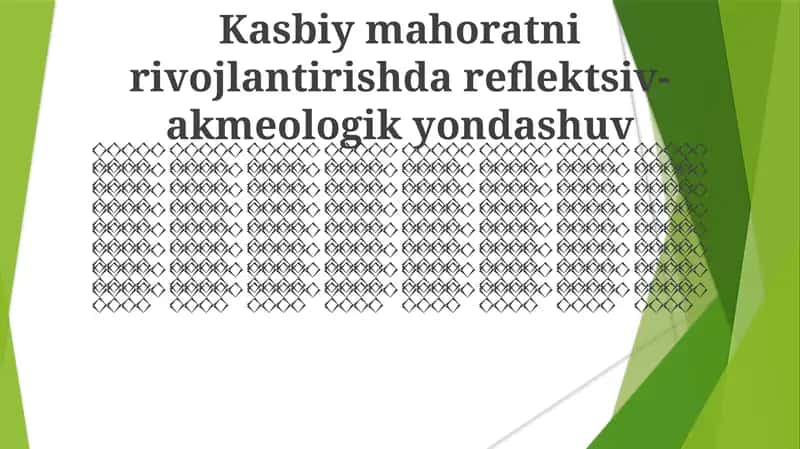 Ko'nikmalarni rivojlantirishdagi akmeologik tamoyillar 1