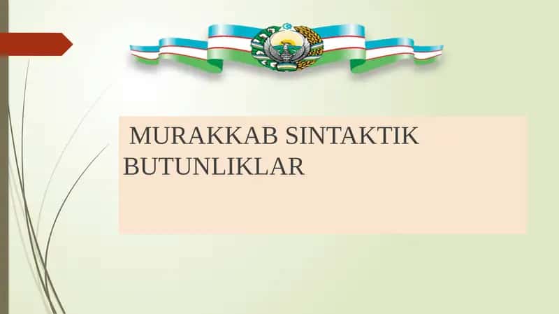 MURAKKAB SINTAKTIK BUTUNLIKLAR 1