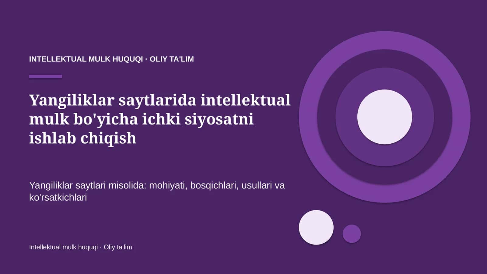 yangiliklar saytlarida intellektual mulk bo'yicha ichki siyosatni ishlab chiqish 8662 1