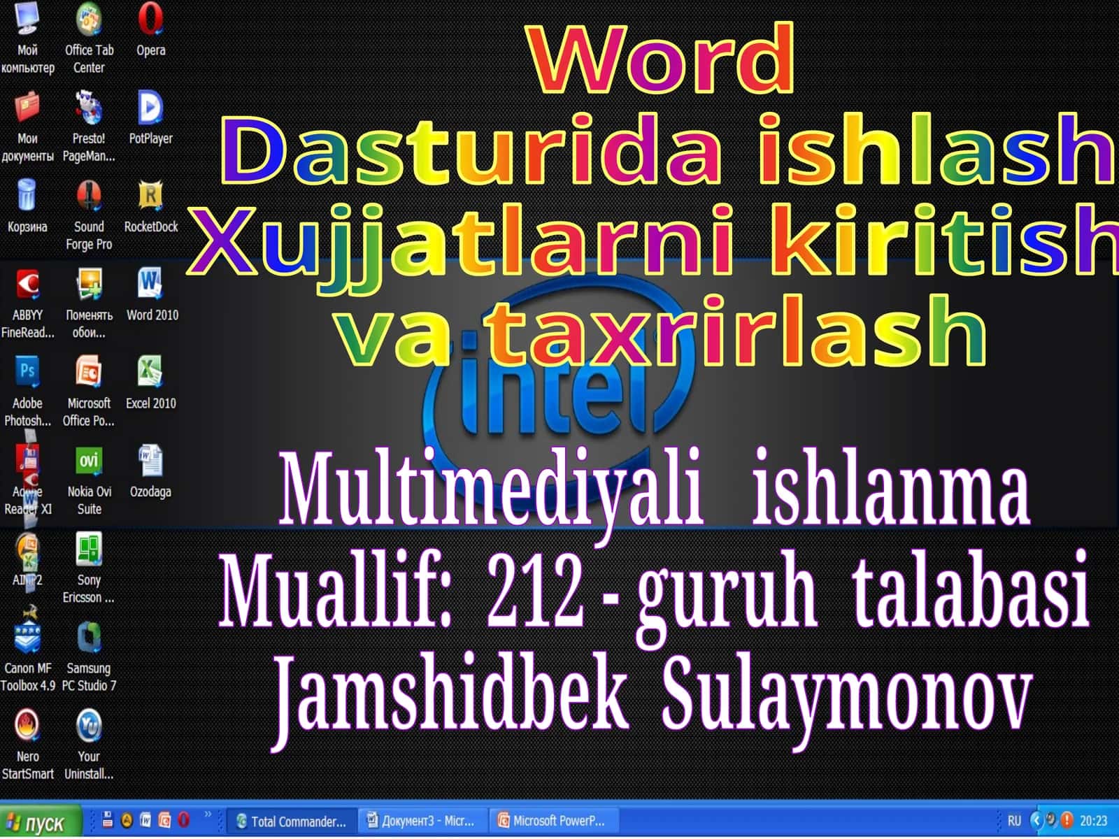 Word Dasturida ishlash 1