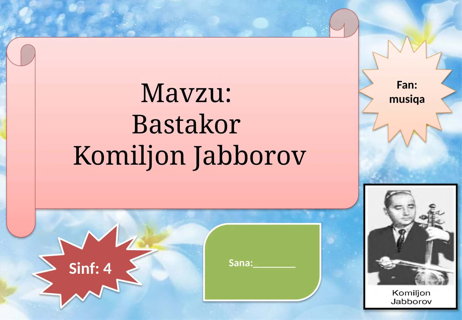 Bastakor Komiljon Jabborov 1
